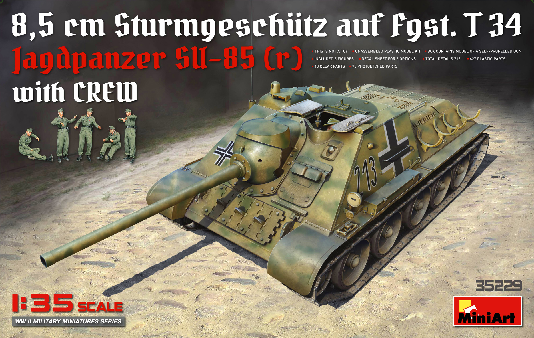 1/35 ヤークトパンツァーSU-85（r） フィギュア5体付 [MA35229 