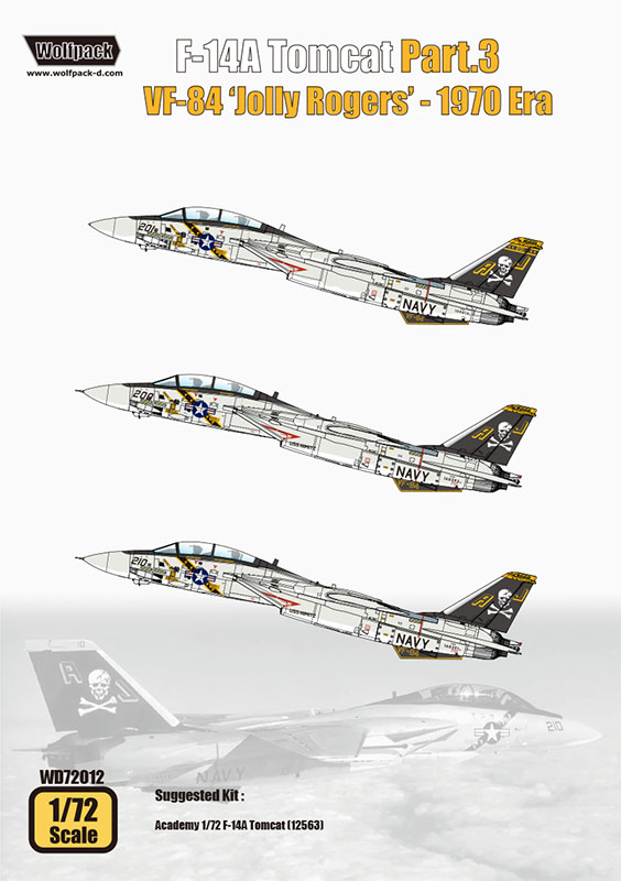 1/72 F-14A トムキャット パート3 VF-84 ジョリー・ロジャース - 1970年代 デカールセット（アカデミー [WOLWD72012]  - 2,090円 : ホビーショップ サニー, 下北沢にあるプラモデルとTOYのお店です。