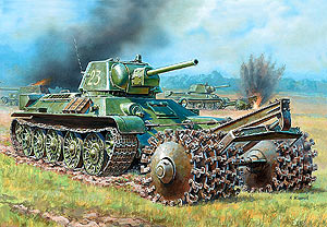 1/35 ソビエトT34/76戦車 w/マインローラー [ZV3580] - 3,080円