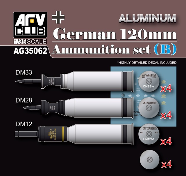 1/35　ドイツ軍 120mm 弾薬セット(B) アルミニウム - ウインドウを閉じる