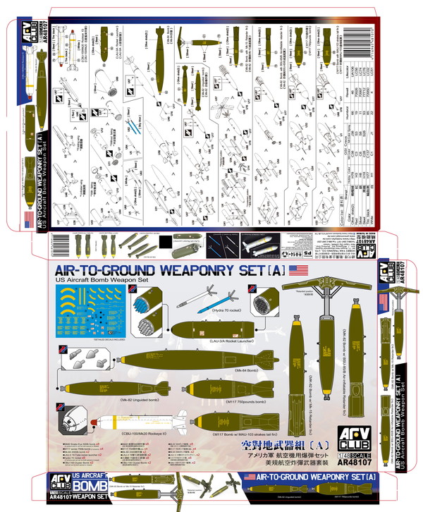 1/48　空対地兵器セット[A] アメリカ軍航空機用爆弾セット