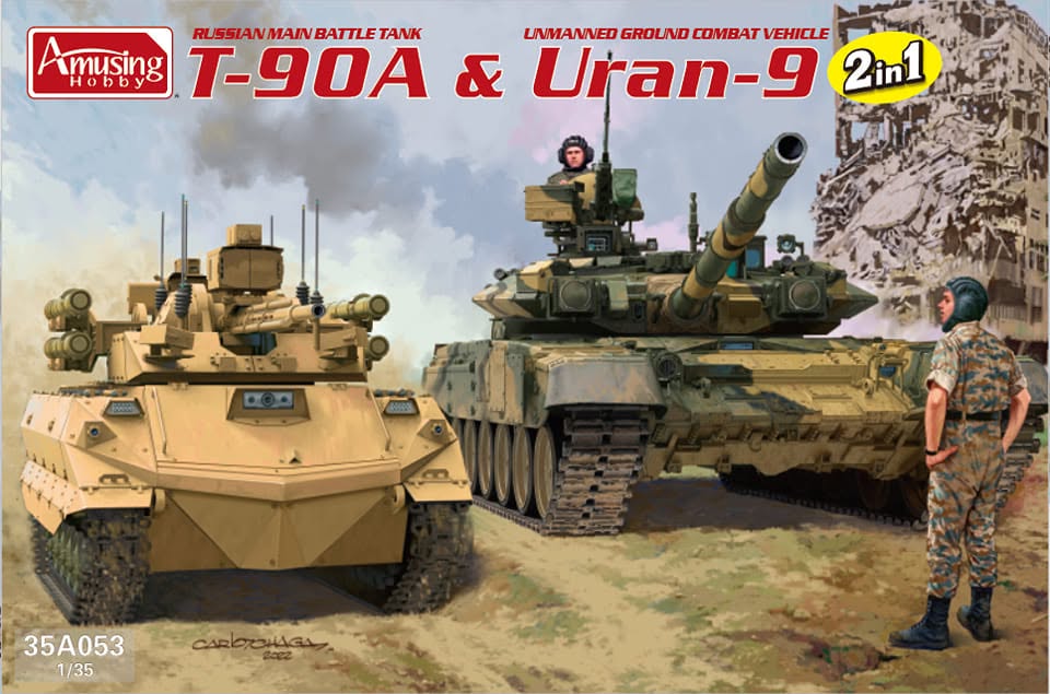 1/35　T-90A & Uran-9 2in1