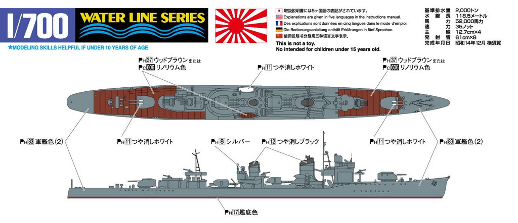 1/700　日本海軍駆逐艦 不知火 - ウインドウを閉じる