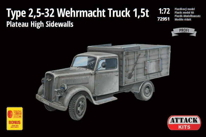 1/72 WW.Ⅱ ドイツ軍 タイプ2,5-32 1.5トン フラットベッドトラック - ウインドウを閉じる