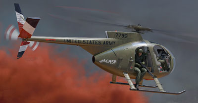 1/32　米・ヒューズOH-6カイユース小型ヘリコプター（AMPブランド）