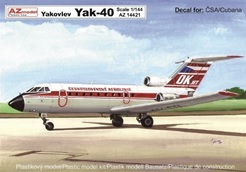 1/144 Yak-40 旅客機 ｢チェコ航空、クバーナ航空｣ - ウインドウを閉じる