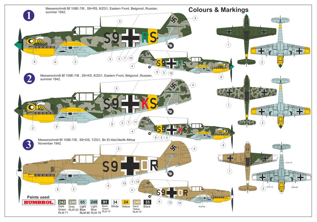 1/72 Bf109E-7/B ヤーボ ｢ZG.1｣ - ウインドウを閉じる
