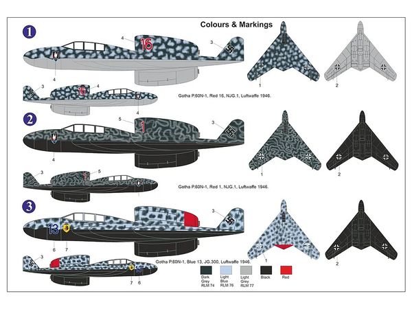 1/72 ゴータ P.60N-1 夜間戦闘機 ルフトバッフェ 1946年