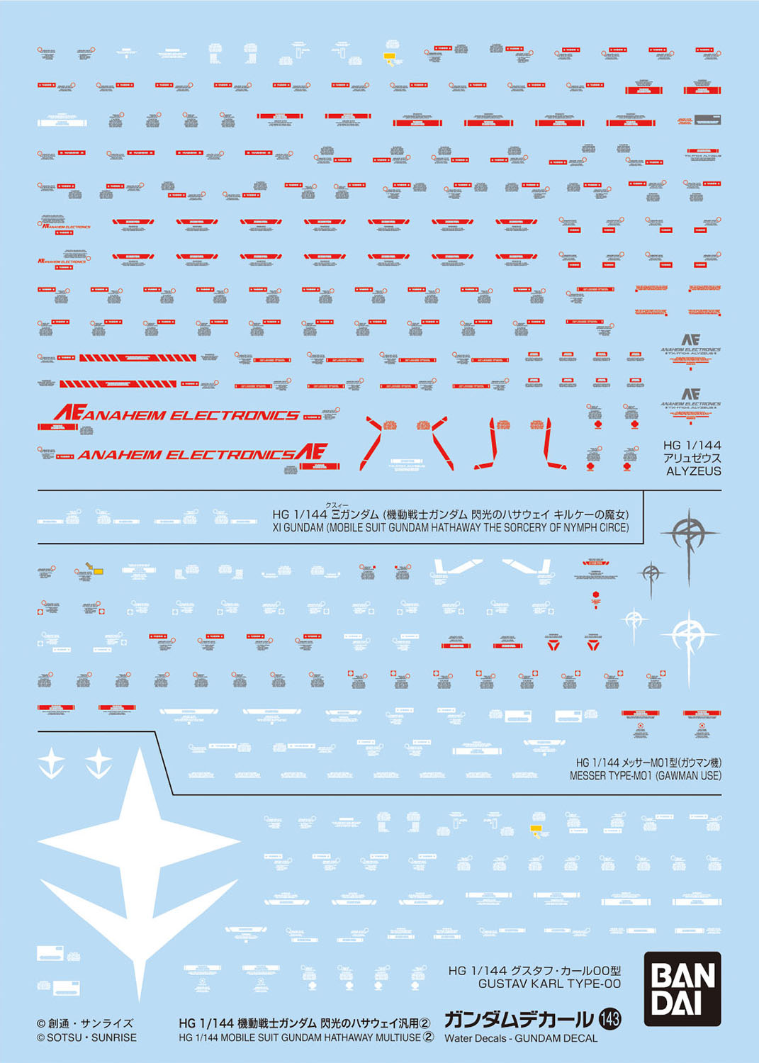 ガンダムデカールNo.143 HG 1/144 機動戦士ガンダム 閃光のハサウェイ汎用②
