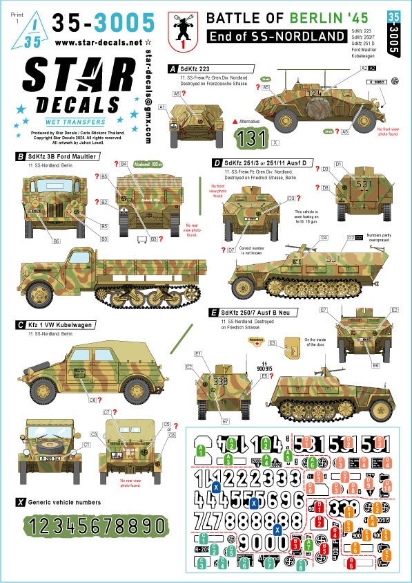 1/35 WWII ドイツ ベルリンの戦い'45＃1 SSノルトラント師団の最期 Sd.Kfz.223/Sd.Kfz.250/7