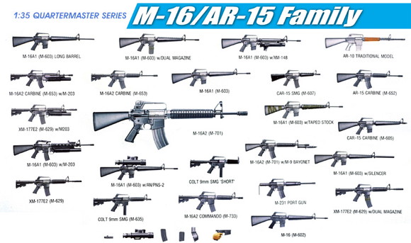1/35 アメリカ軍ウエポンセット M-16/AR-15 自動小銃ファミリー - ウインドウを閉じる