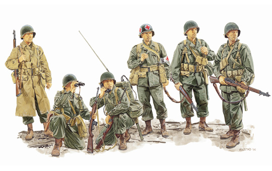 1/35 WW.II アメリカ第1軍兵士 ライン川 レマゲン鉄橋 1945 （フィギュア6体セット）
