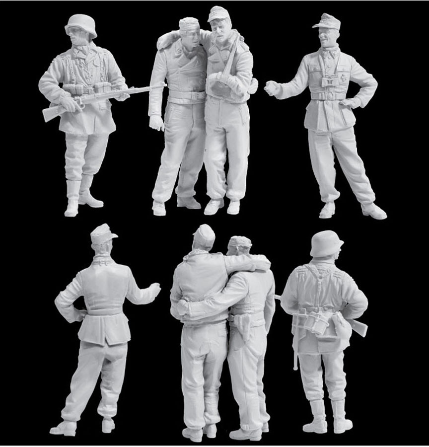 1/35 WW.II ドイツ軍 負傷した武装親衛隊兵と装甲擲弾兵 アルンヘム 1944 （フィギュア4体セット）Gen2