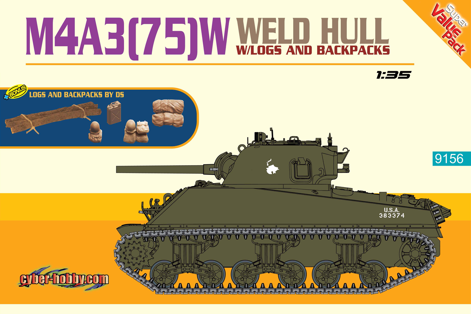 1/35 WW.II アメリカ軍 M4A3(75)W 溶接車体