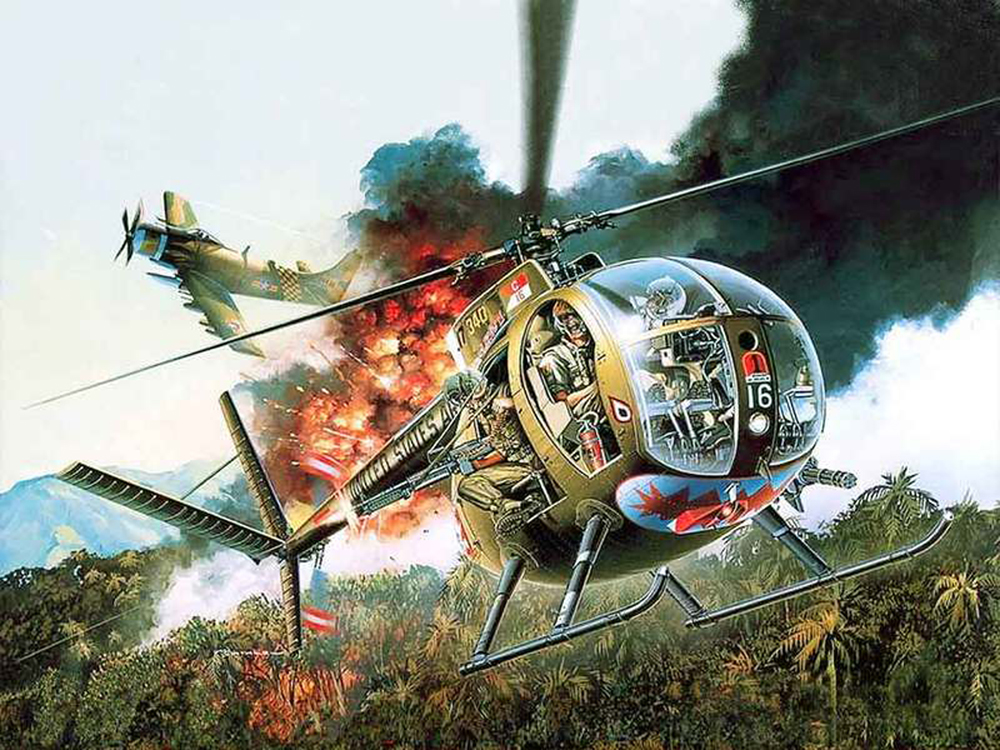1/35 ベトナム戦争 アメリカ軍 小型ヘリ OH-6A カイユース w/クルー