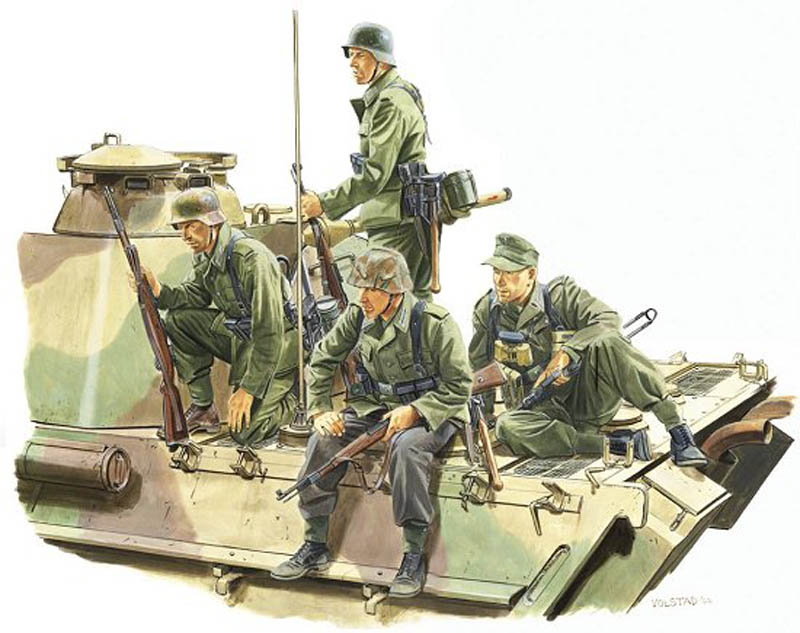 1/35 WW.II ドイツ軍 戦車跨乗兵セットロレーヌ 1944 - ウインドウを閉じる