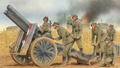 【予約する】　1/35 WW.II ドイツ軍 15cm重歩兵砲 s.IG.33 アルミ砲身/砲兵フィギュア6体 付属
