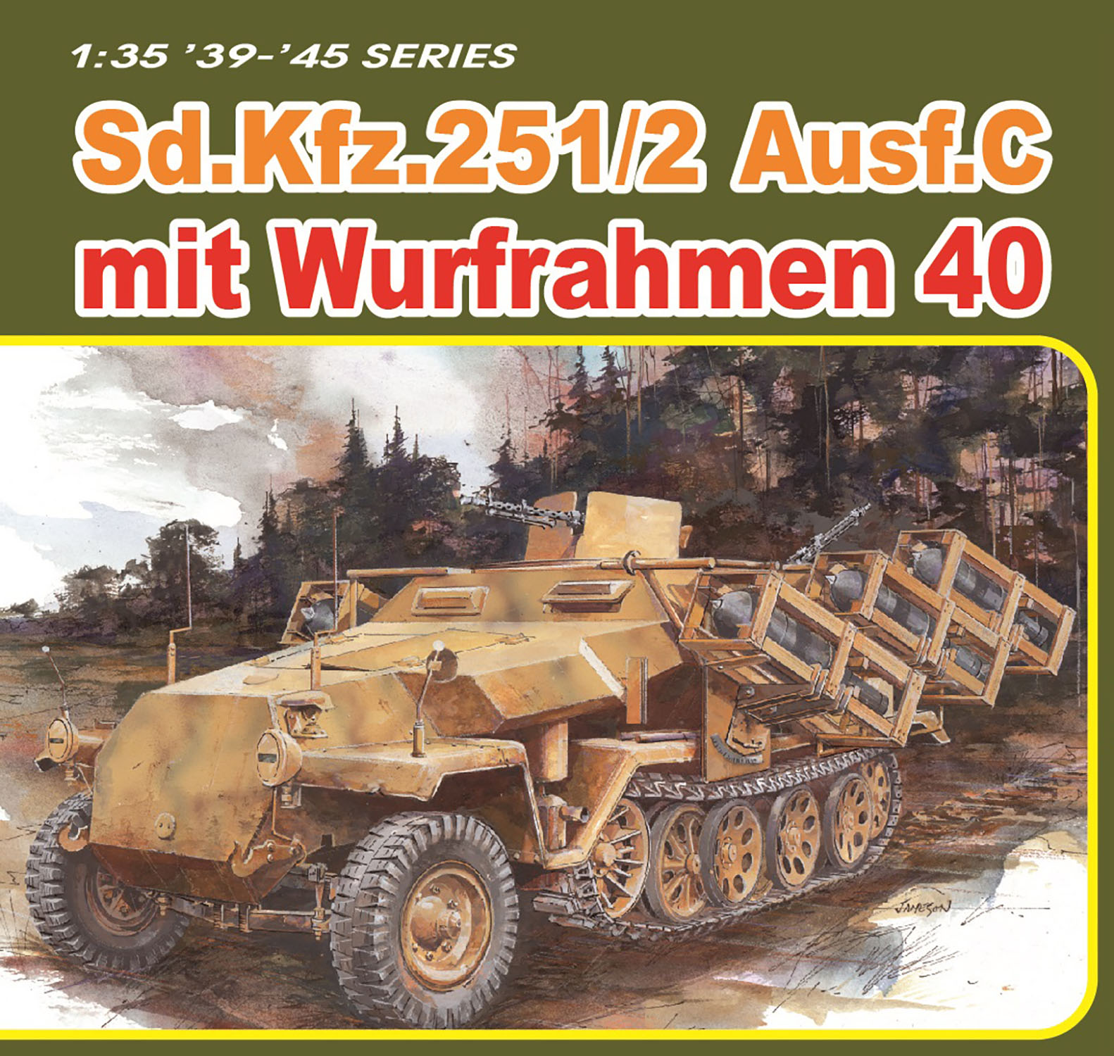 1/35 WW.II ドイツ軍 Sd.Kfz.251 C型 ヴルフラーメン40搭載型 EZトラック/金属製車幅ポール付属