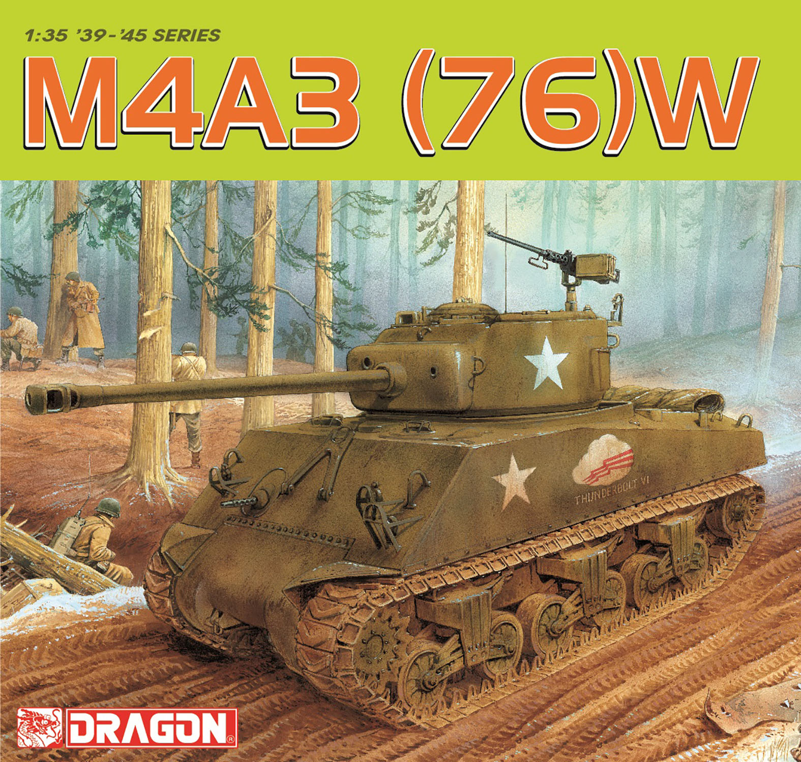 1/35 WW.II アメリカ軍 M4A3(76)W シャーマン マジックトラック/アルミ砲身/3Dプリントダックビル&ヘッドラ