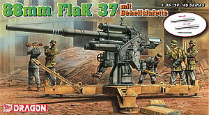 1/35 WW.II ドイツ軍 8.8cm砲Flak37 簡易砲座タイプ アルミ砲身&砲兵フィギュア付属 - ウインドウを閉じる