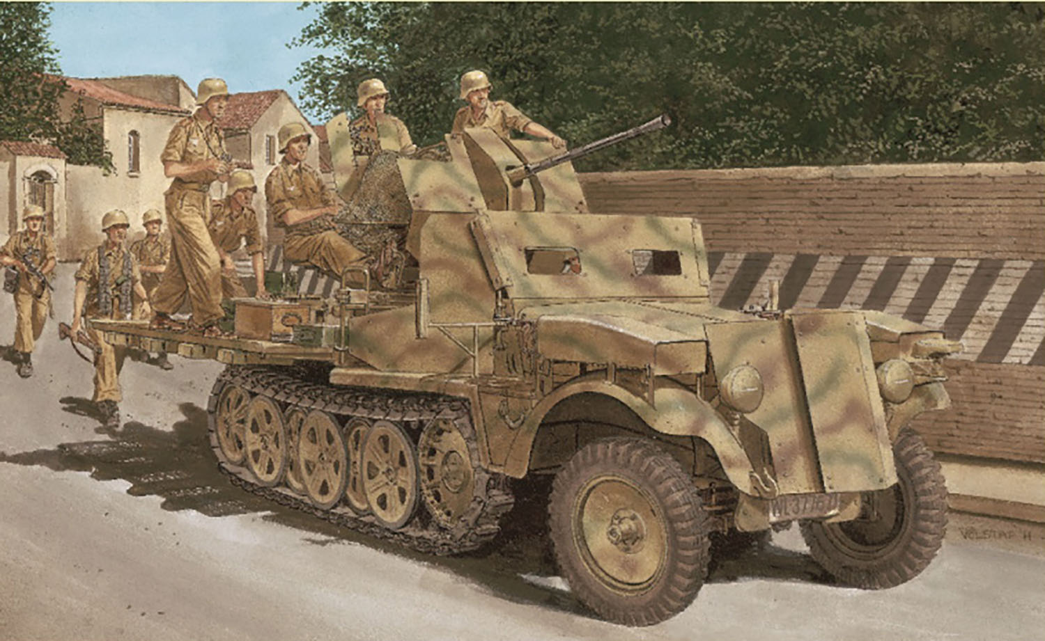 【予約する】　1/35 WW.II ドイツ軍 Sd.Kfz.10/5 1トン ハーフトラック 2cm Flak38 搭載型 装甲