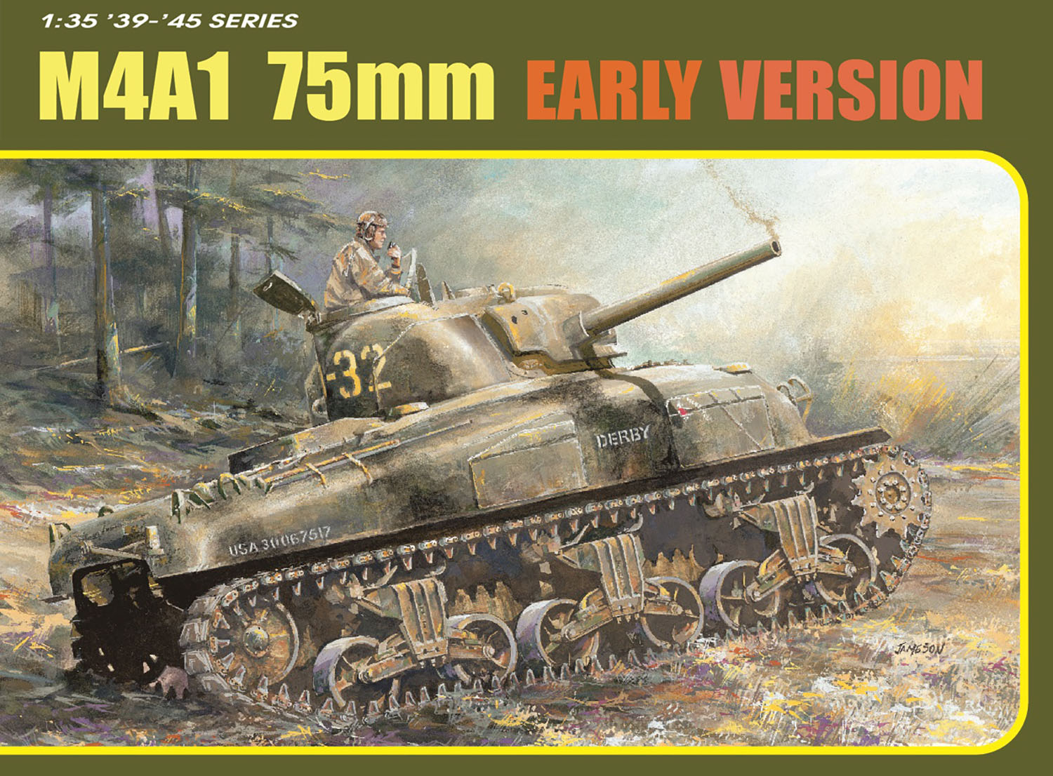 1/35 WW.II アメリカ軍 M4A1シャーマン 75mm砲搭載 初期型 マジックトラック/アルミ砲身/3Dプリント 増加装