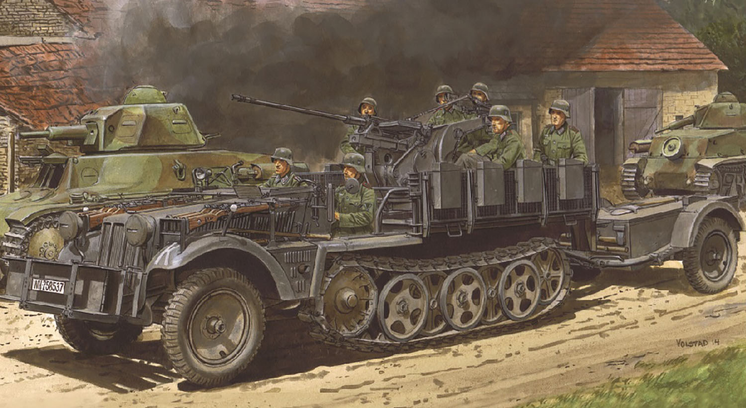 【予約する】　1/35 WW.II ドイツ軍Sd.Kfz.10/4 1tハーフトラック 2cm対空機関砲Flak30搭載型弾薬