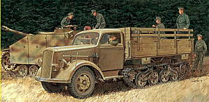 1/35 WW.II ドイツ軍 Sd.Kfz.3 汎用ハーフトラック "マウルティア" w/野戦食をとるドイツ兵フィギュア - ウインドウを閉じる