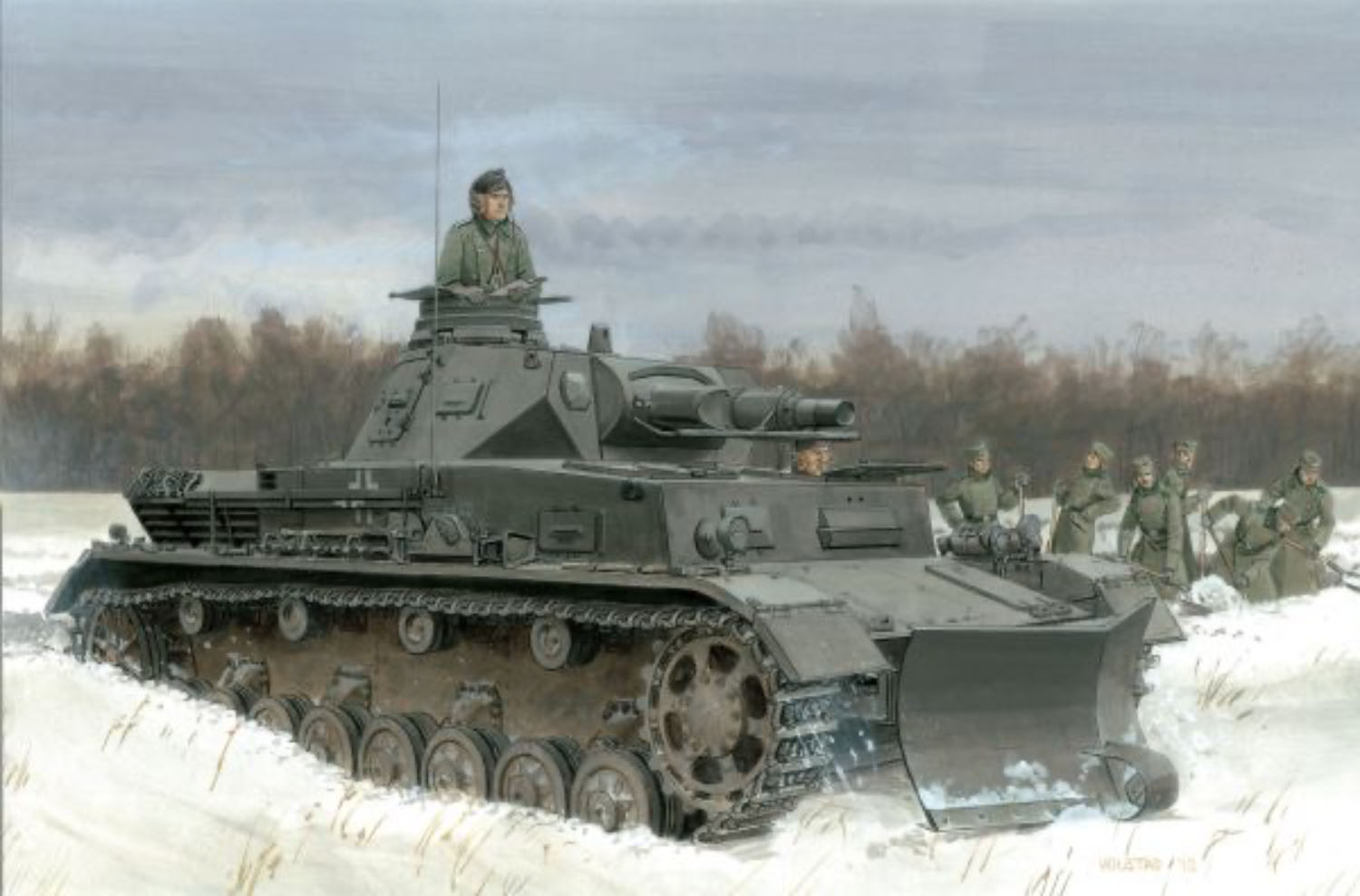 1/35 WW.II ドイツ軍 IV号戦車B型 w/除雪ドーザ マジックトラック付き - ウインドウを閉じる