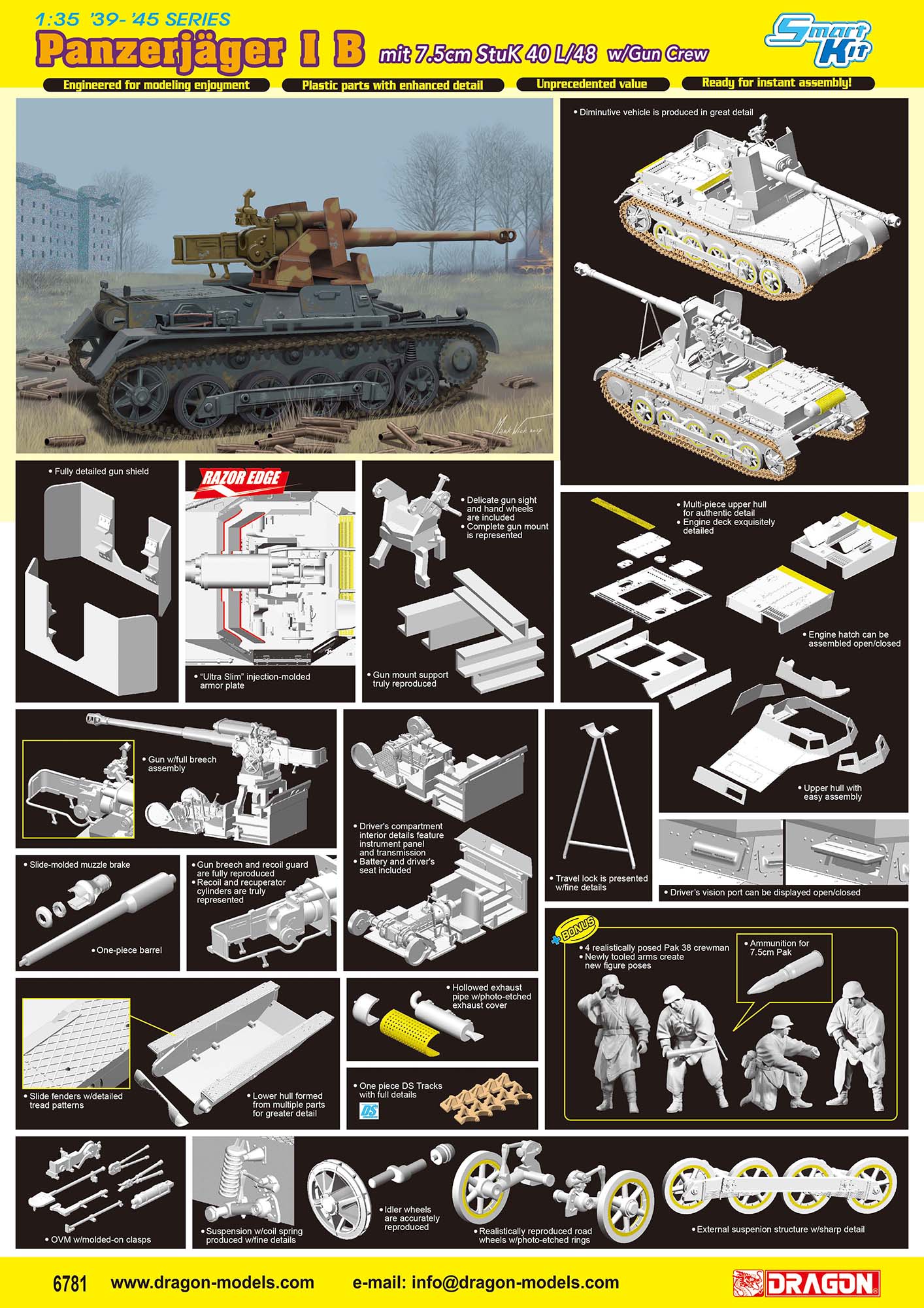 1/35 WW.II ドイツ軍 I号対戦車自走砲 7.5cm Stuk40L/48搭載型(スマートキット)