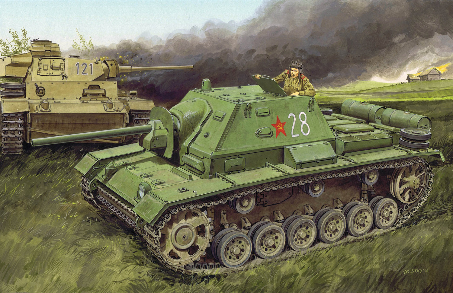 1/35 WW.II ソビエト SU-76i 対戦車自走砲 - ウインドウを閉じる