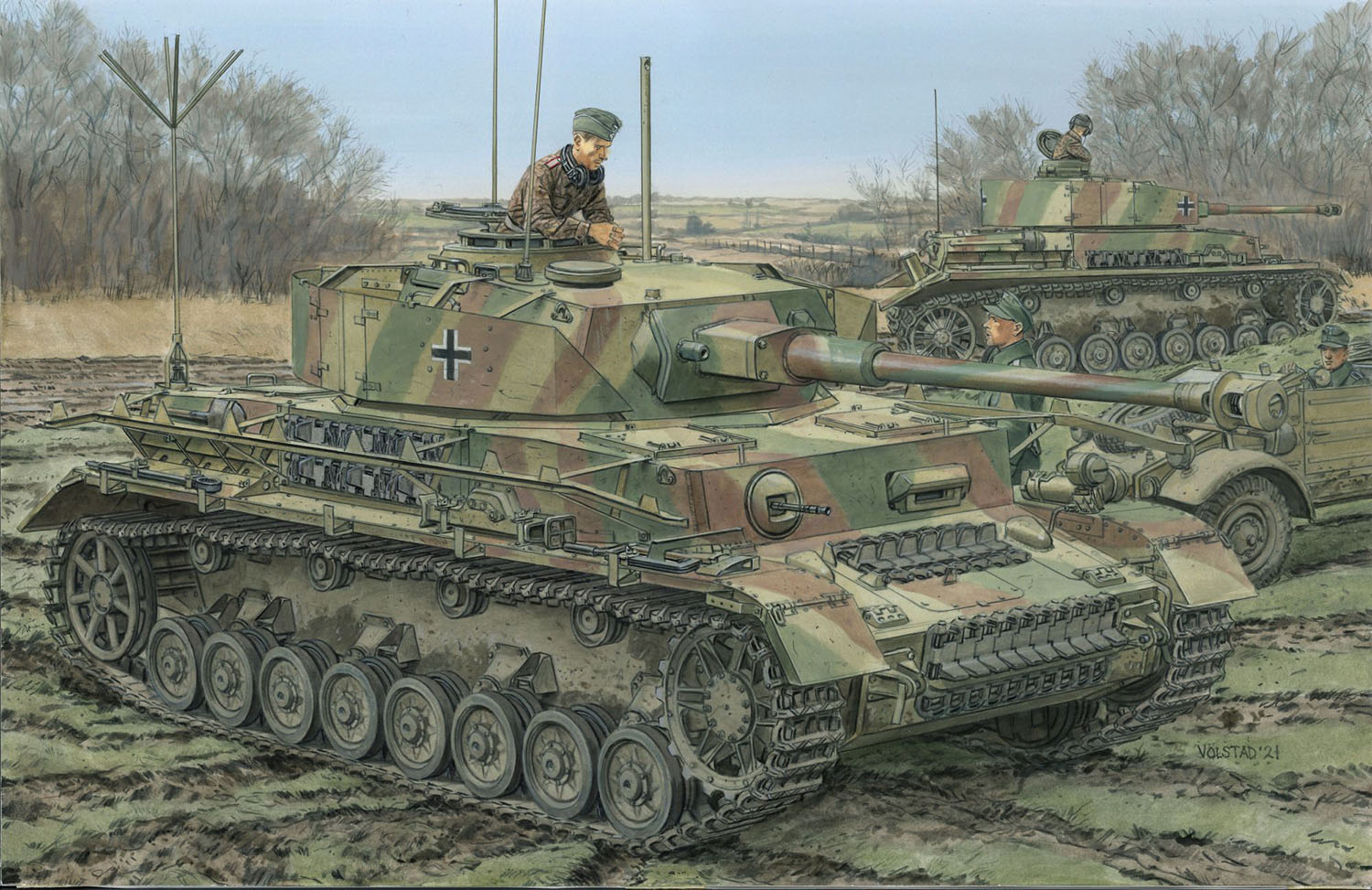 1/35 WW.II ドイツ軍 IV号観測戦車 J型／IV号戦車 J型 中期生産型 (2in1) マジックトラック/アルミ砲身付 - ウインドウを閉じる