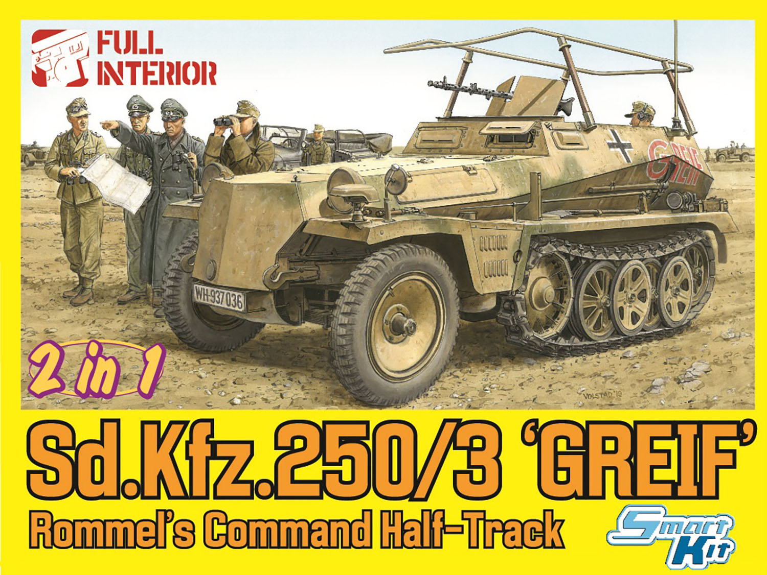 1/35 WW.II ドイツ軍 Sd.Kfz.250/3グライフ(2イン1) ロンメル&スタッフ フィギュア4体/マジックトラッ