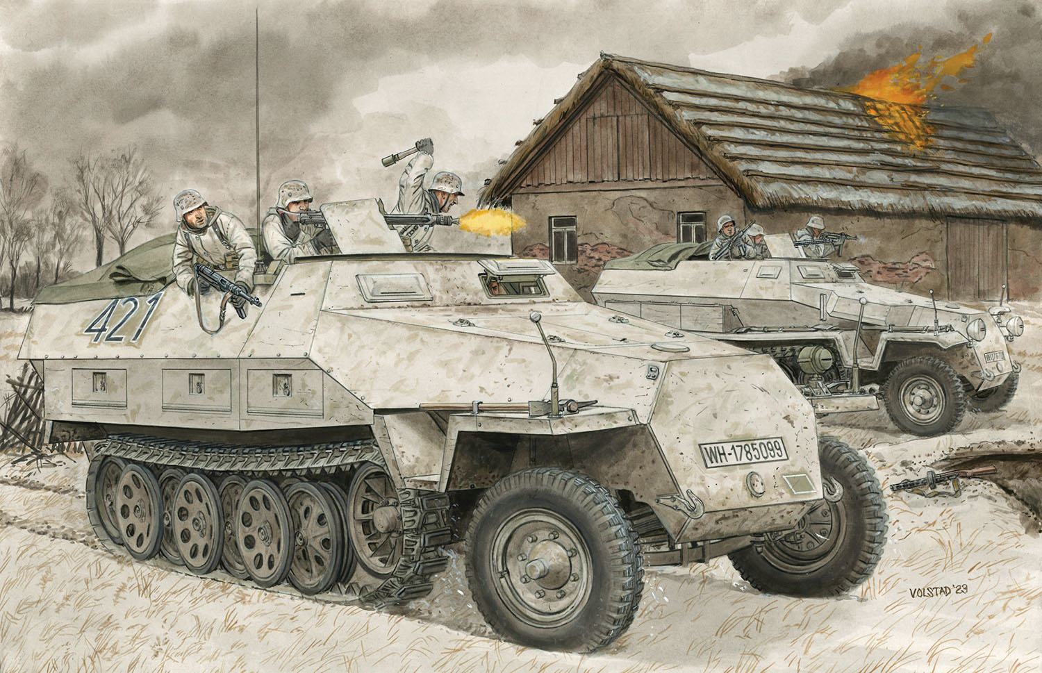 1/35 WW.II ドイツ軍 Sd.Kfz.251/1 Ausf.D 装甲兵員輸送車 EZトラック/小火器＆装備品付属