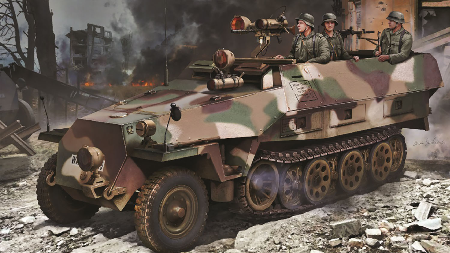 1/35　WW.II ドイツ軍 Sd.Kfz.251 Ausf.D ナイトビジョンファルケ フィギュア付属 - ウインドウを閉じる
