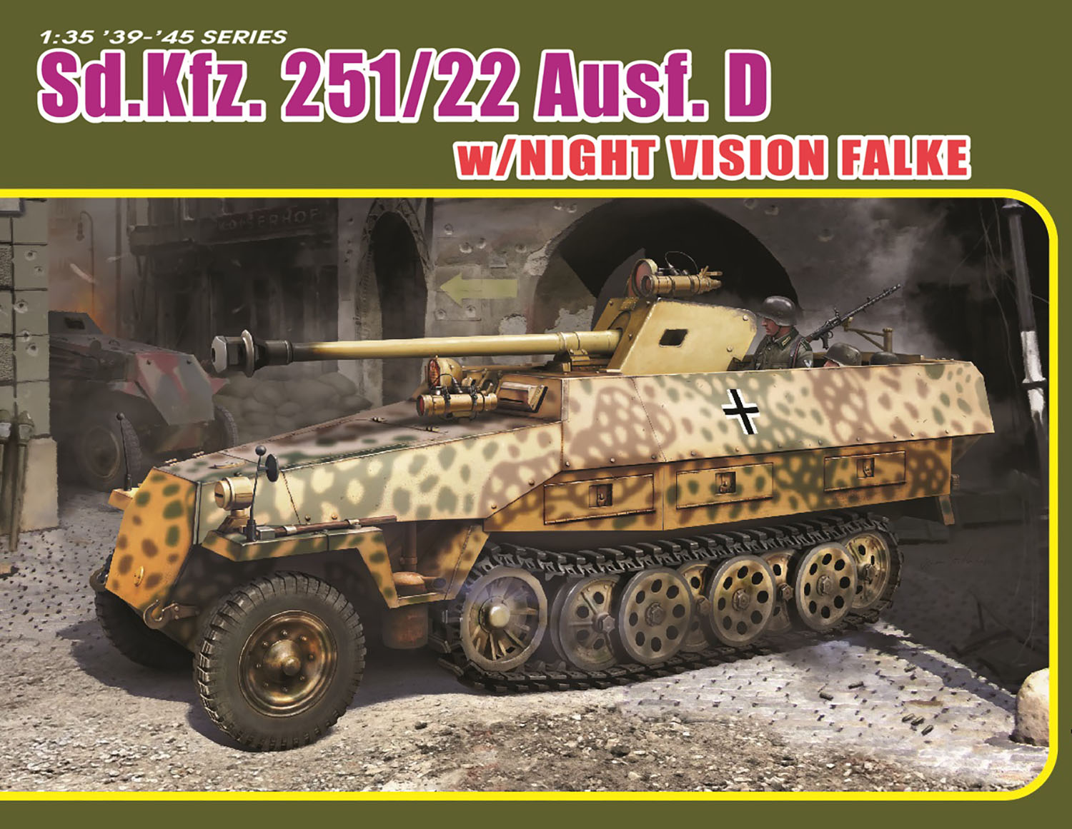 1/35 WW.II ドイツ軍 Sd.Kfz.251/22 Ausf.D 7.5cm Pak40搭載型 ナイトビジョン ファルケ