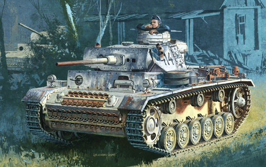 1/72 WW.II ドイツ軍III号戦車M型 w/防水マフラー - ウインドウを閉じる