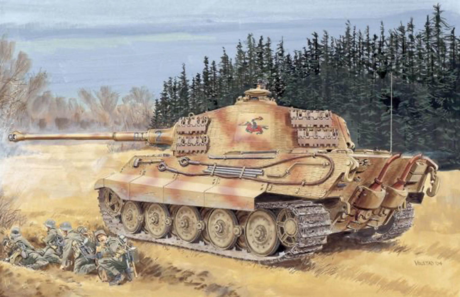 1/72 WW.II ドイツ軍 Sd.Kfz182 重戦車キングタイガー ヘンシェル砲塔 - ウインドウを閉じる