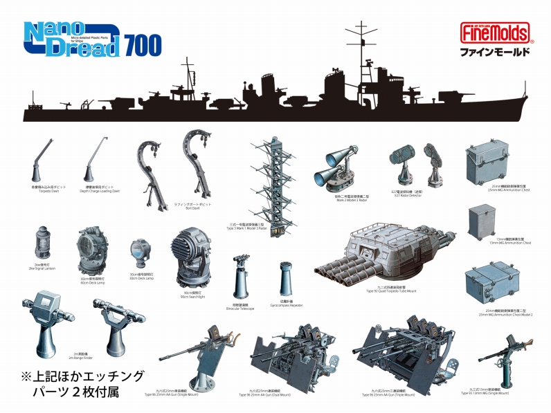 1/700 日本海軍 駆逐艦雪風（陽炎型）用セット