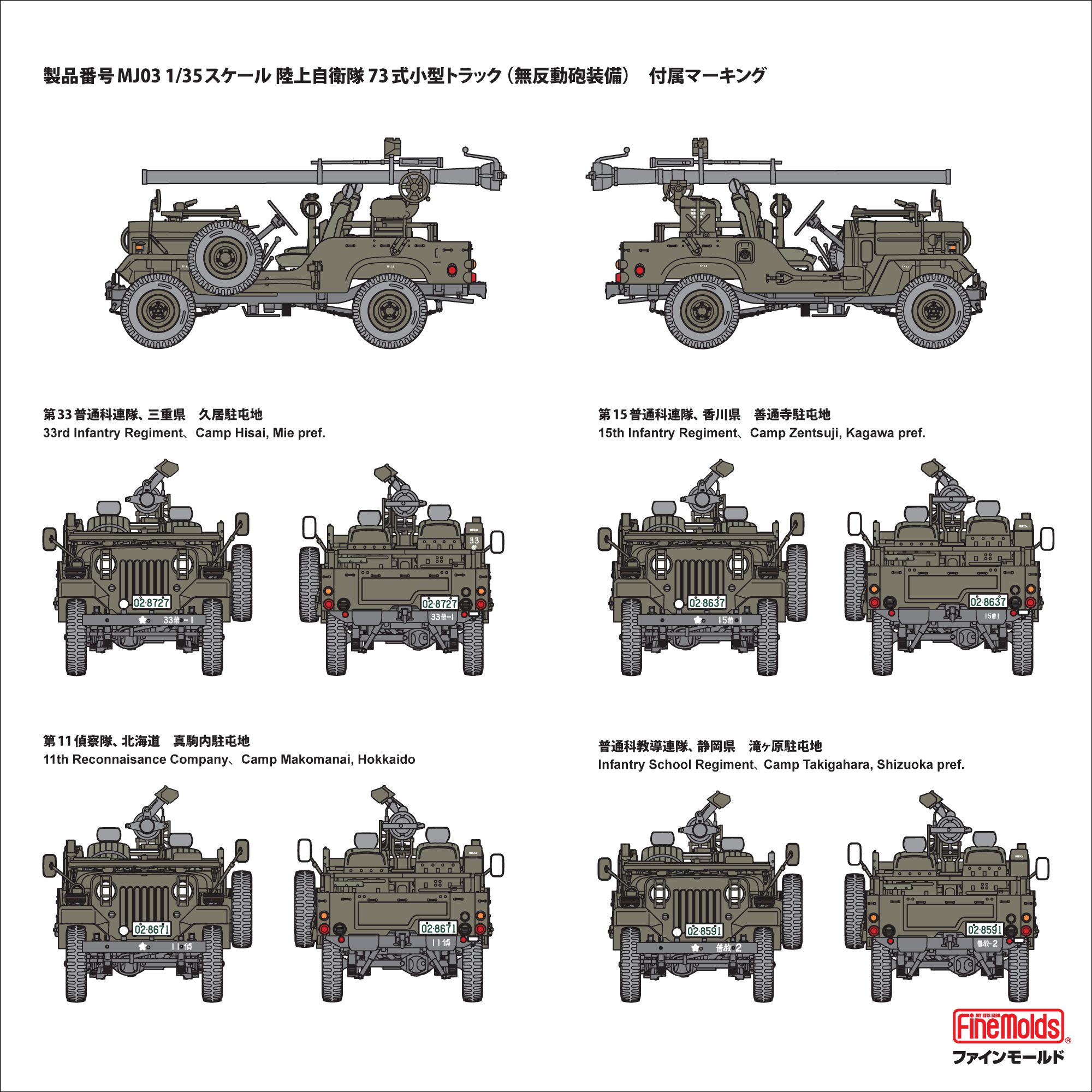 【予約する】　1/35　陸上自衛隊 73式小型トラック （無反動砲装備）