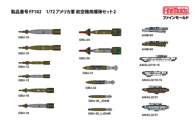 【予約する】　1/72　アメリカ軍 航空機用爆弾セット2