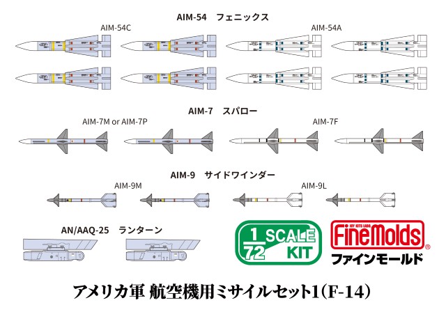 【予約する】　1/72　アメリカ軍 航空機用ミサイルセット1（F-14）