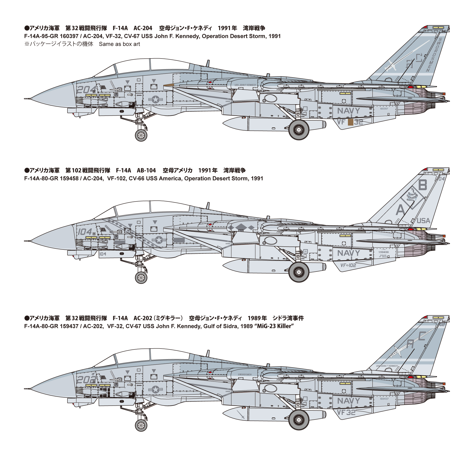 1/72 アメリカ海軍 F-14AトムキャットTM“湾岸戦争”