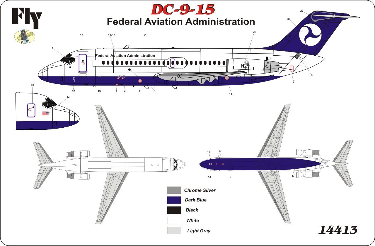 1/144 DC-9-15 アメリカ連邦航空局 - ウインドウを閉じる