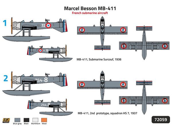 【予約する】　1/72 ベッソン MB-411 潜水艦搭載用水上観測機