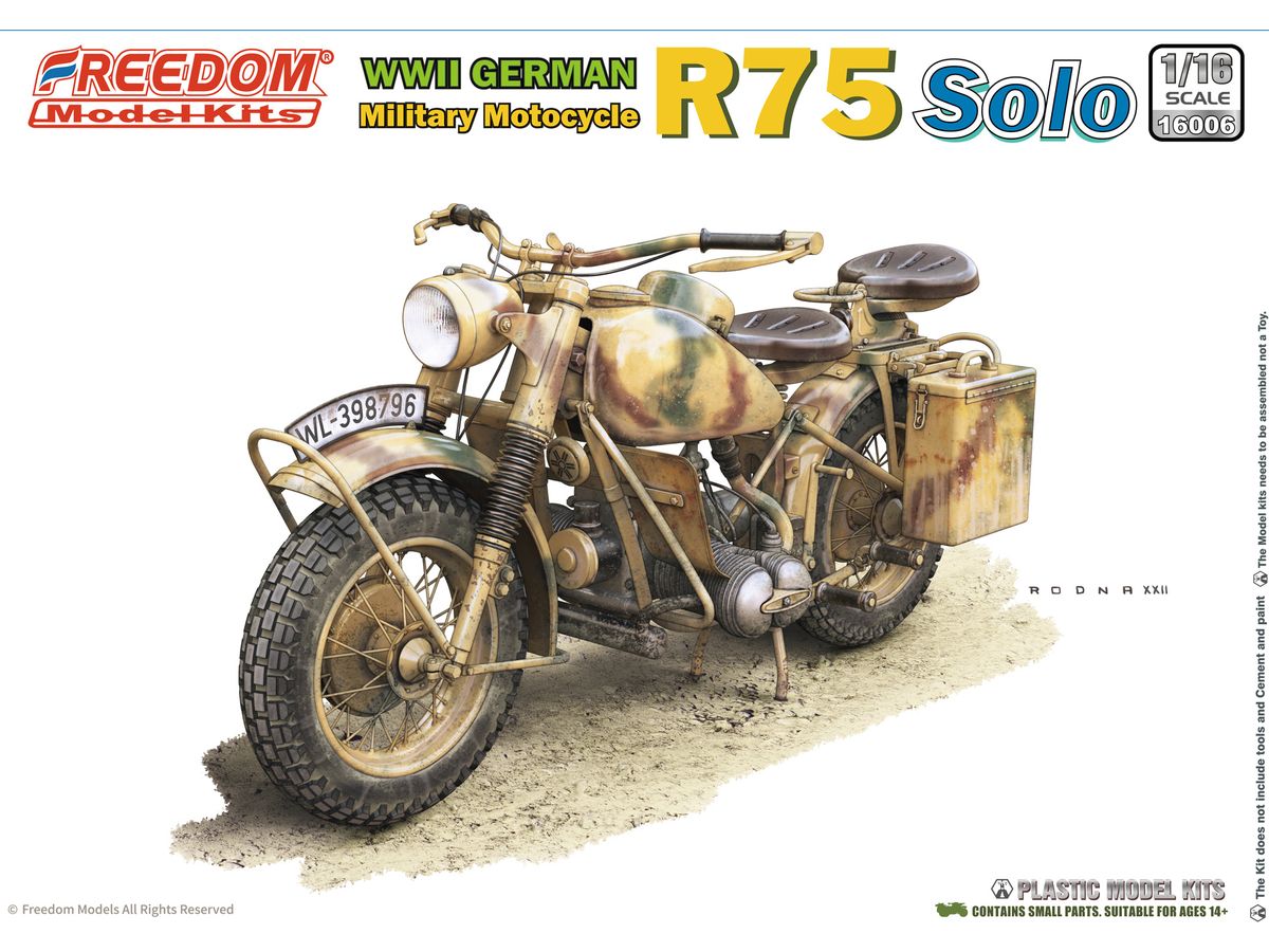 【予約する】　1/16 WW.Ⅱ ドイツ R75 オートバイ
