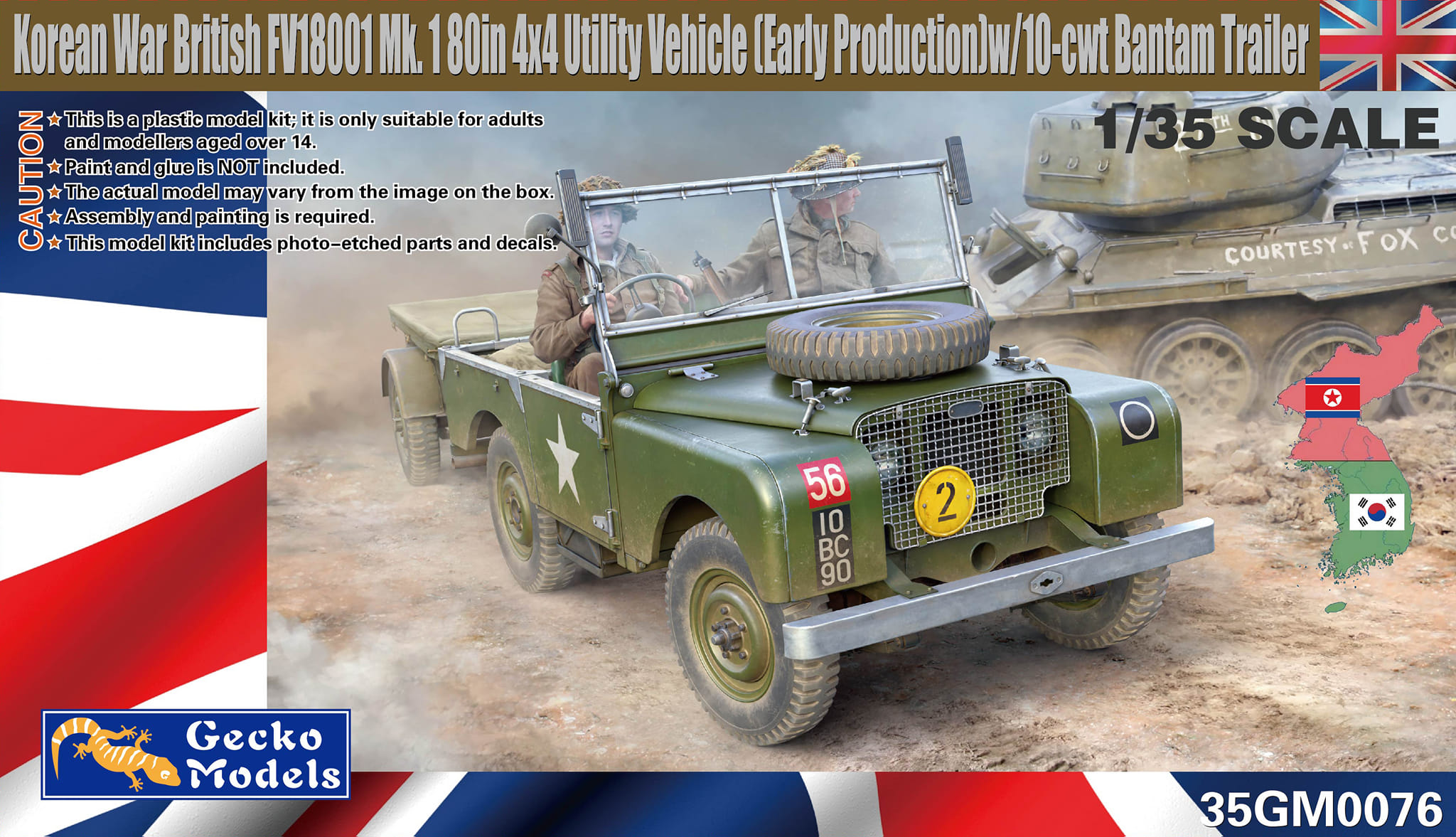 1/35 英国陸軍 FV18001 マークⅠ4x4 ユーティリティビークル (前期型) w/10-cwt トレーラー 朝鮮戦争