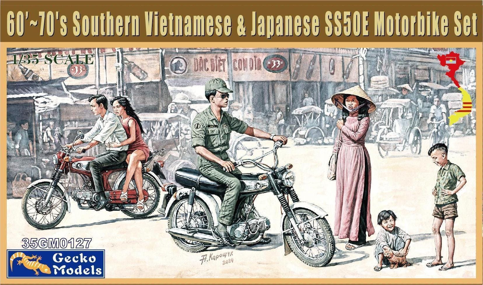 【予約する】　1/35 南ベトナム 日本製オートバイ & フィギュアセット 1960～70年代