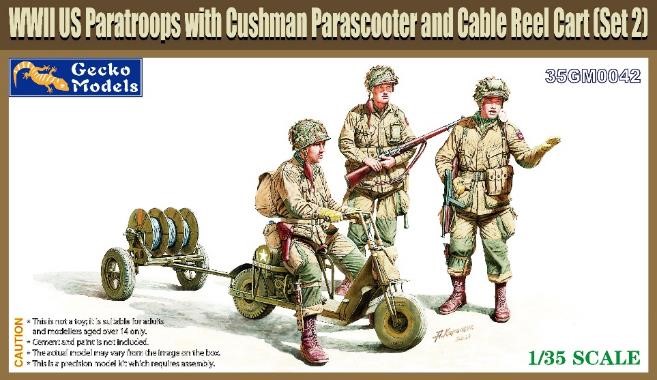 1/35 WW.Ⅱ 米 落下傘兵 w/クッシュマン空挺スクーター & RL-35 ケーブルリールカートセット 2 - ウインドウを閉じる
