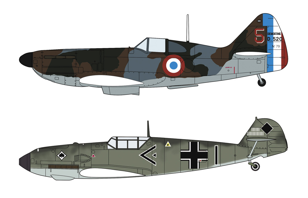 1/72　ドボアチーヌ D.520 & メッサーシュミット Bf109E “バトル オブ フランス” - ウインドウを閉じる